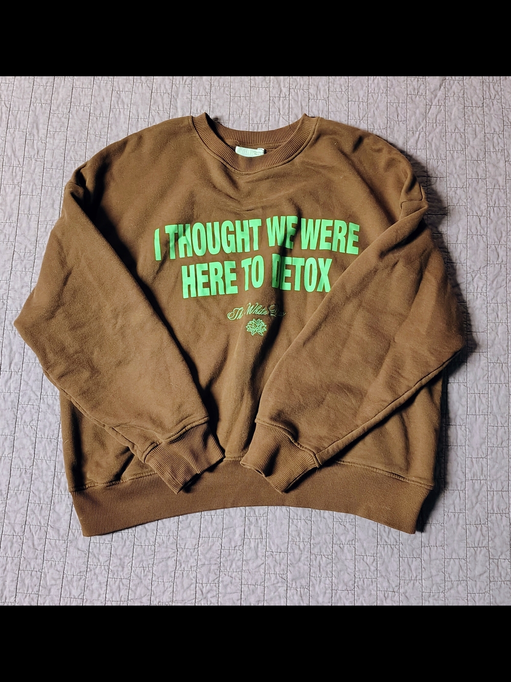 ​Zara HBO The White Lotus Sweatshirt Mens Medium Brown Green Letters